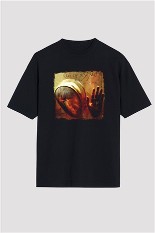 Clan of Xymox Baskılı Unisex Siyah Oversize Tişört