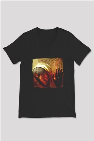 Clan of Xymox Baskılı Unisex Siyah V Yaka Tişört