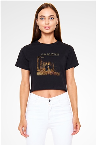 Clan of Xymox Siyah Crop Top Tişört