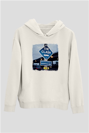Clash (The) Baskılı Unisex Beyaz Hoodie