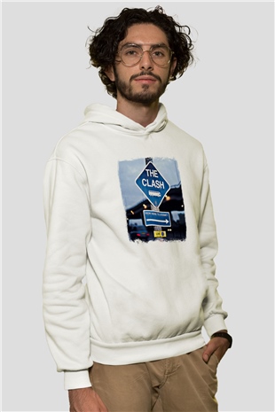 Clash (The) Baskılı Unisex Beyaz Hoodie
