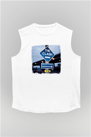 Clash (The) Baskılı Unisex Beyaz Kolsuz Tişört