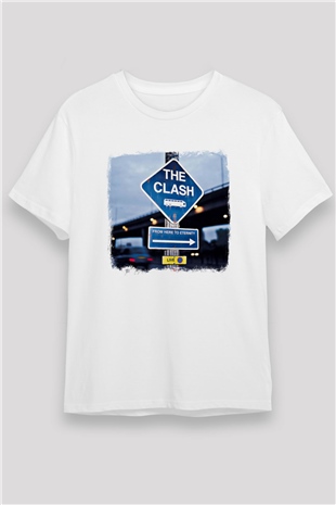 Clash (The) Baskılı Unisex Beyaz Tişört