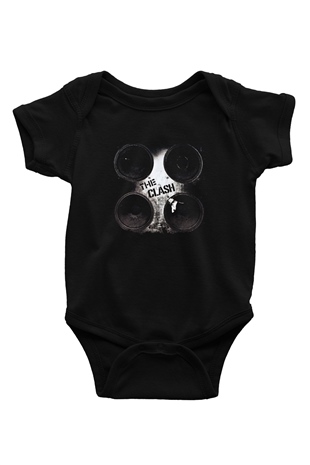Clash (The) Baskılı Unisex Siyah Bebek Body - Zıbın
