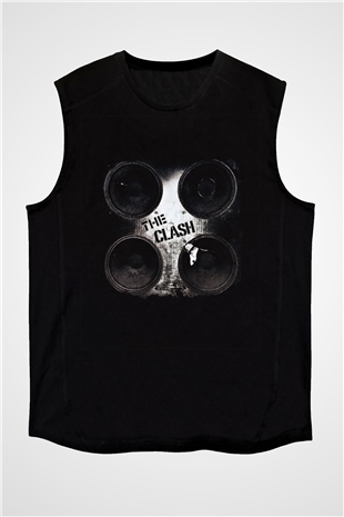 Clash (The) Baskılı Unisex Siyah Kolsuz Tişört