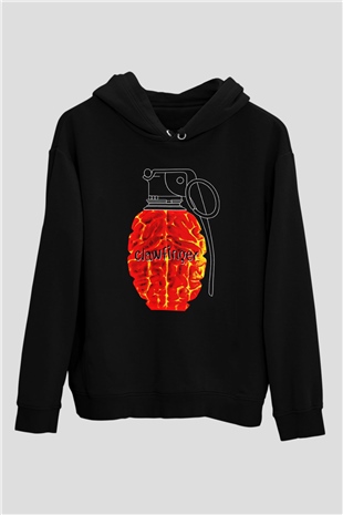 Clawfinger Baskılı Unisex Siyah Hoodie