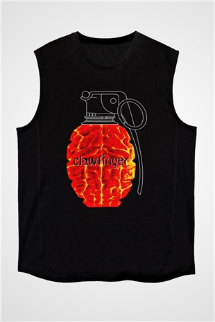 Clawfinger Baskılı Unisex Siyah Kolsuz Tişört