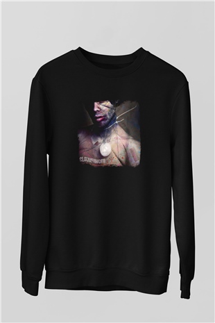 Clawfinger Baskılı Unisex Siyah Sweatshirt