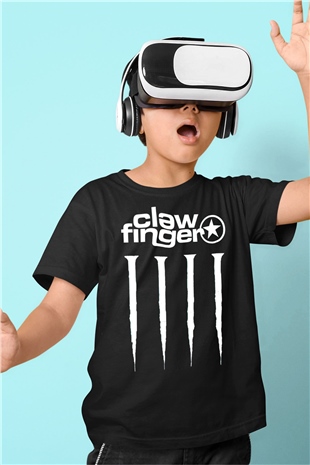Clawfinger Siyah Unisex Çocuk Tişört