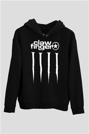 Clawfinger Siyah Unisex Kapüşonlu Sweatshirt