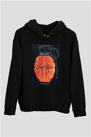 Clawfinger Siyah Unisex Kapüşonlu Sweatshirt
