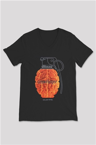 Clawfinger Siyah Unisex V Yaka Tişört