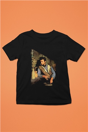 Clint Eastwood Baskılı Siyah Unisex Çocuk Tişört