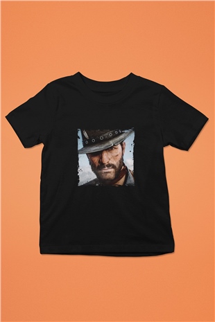 Clint Eastwood Baskılı Unisex Siyah Çocuk Tişört