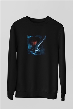 Clint Eastwood Baskılı Unisex Siyah Sweatshirt