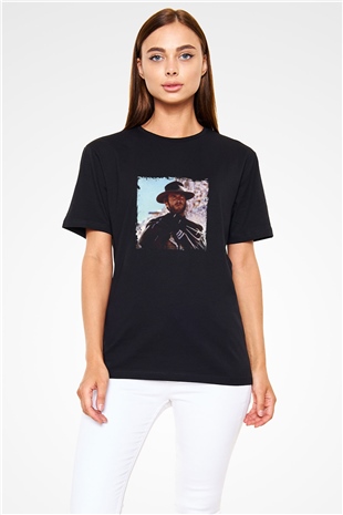 Clint Eastwood Baskılı Unisex Siyah Tişört