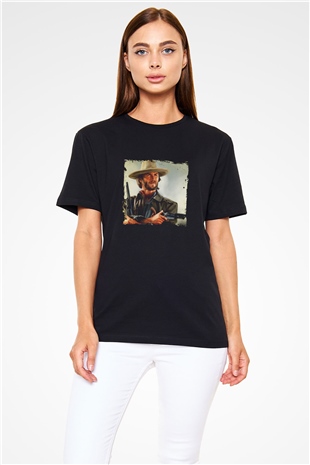 Clint Eastwood Baskılı Unisex Siyah Tişört