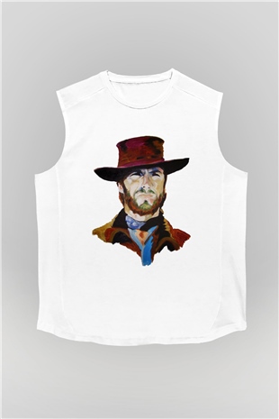 Clint Eastwood Beyaz Unisex Kolsuz Tişört