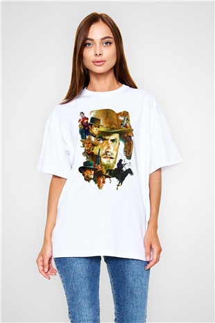 Clint Eastwood Beyaz Unisex Oversize Tişört T-Shirt