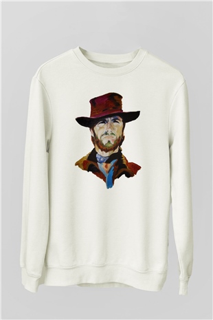 Clint Eastwood Beyaz Unisex Sweatshirt