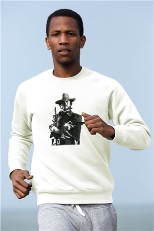 Clint Eastwood Beyaz Unisex Sweatshirt