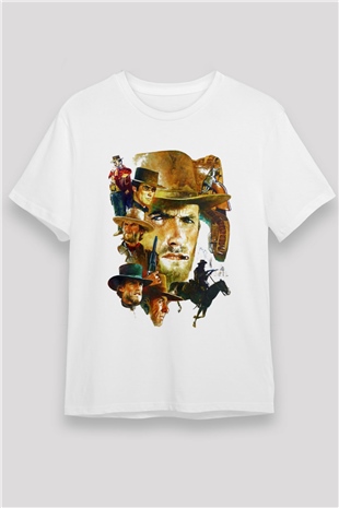 Clint Eastwood Beyaz Unisex Tişört T-Shirt - TişörtFabrikası