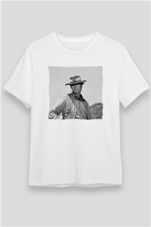 Clint Eastwood Beyaz Unisex Tişört T-Shirt - TişörtFabrikası