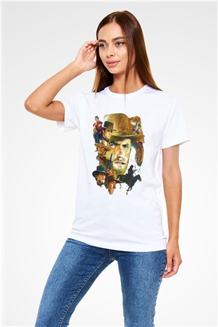 Clint Eastwood Beyaz Unisex Tişört T-Shirt - TişörtFabrikası