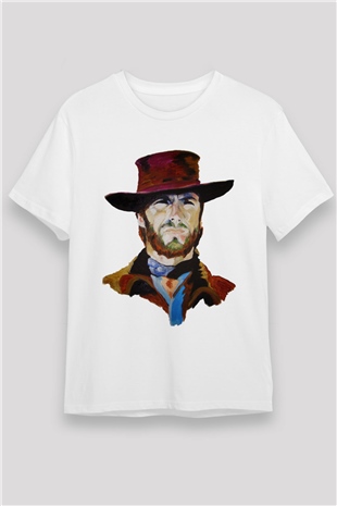 Clint Eastwood Beyaz Unisex Tişört T-Shirt - TişörtFabrikası