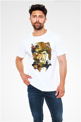 Clint Eastwood Beyaz Unisex Tişört T-Shirt - TişörtFabrikası
