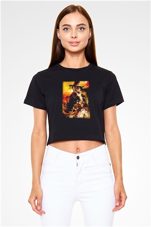 Clint Eastwood Siyah Crop Top Tişört