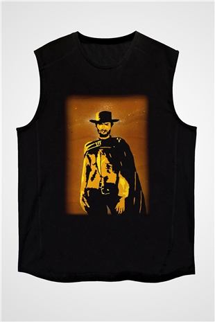Clint Eastwood Siyah Unisex Kolsuz Tişört