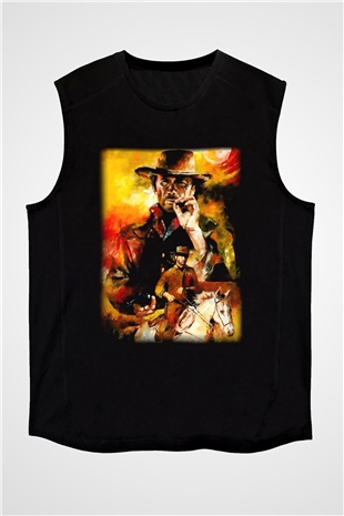 Clint Eastwood Siyah Unisex Kolsuz Tişört