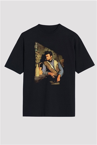 Clint Eastwood Siyah Unisex Oversize Tişört T-Shirt