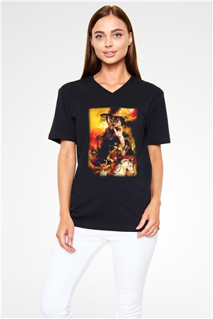Clint Eastwood Siyah Unisex V Yaka Tişört T-Shirt