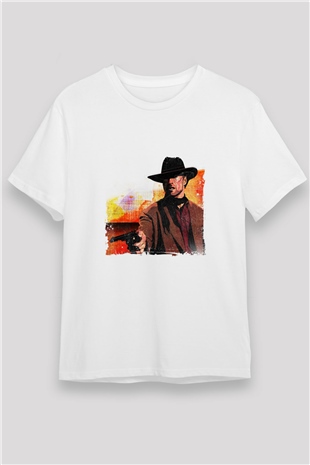 Clint Eastwood Unisex Baskılı Beyaz Tişört