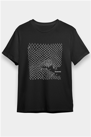 Clipping Baskılı Unisex Siyah Tişört