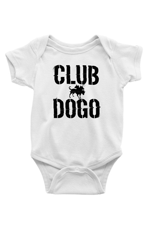 Club Dogo Baskılı Beyaz Unisex Bebek Body - Zıbın