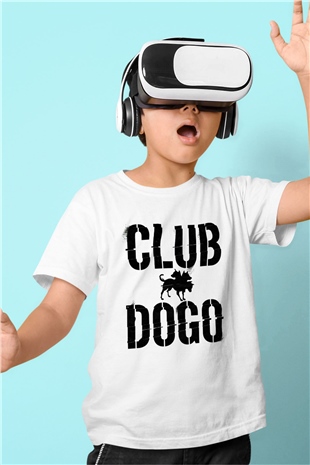 Club Dogo Baskılı Beyaz Unisex Çocuk Tişört