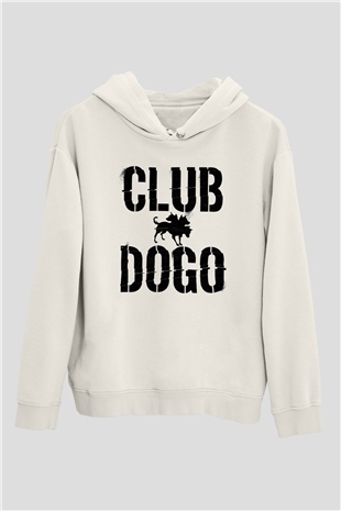 Club Dogo Beyaz Unisex Kapşonlu Sweatshirt