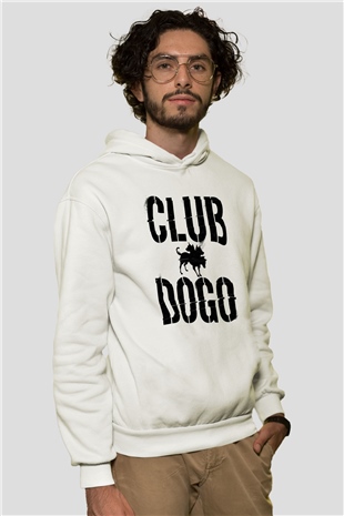 Club Dogo Beyaz Unisex Kapşonlu Sweatshirt