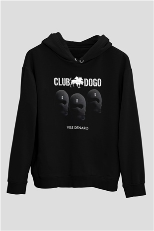 Club Dogo Siyah Unisex Kapüşonlu Sweatshirt