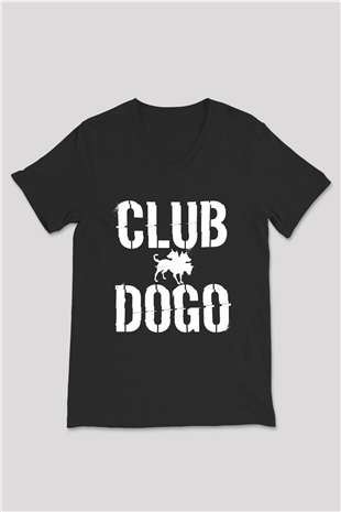 Club Dogo Siyah Unisex V Yaka Tişört T-Shirt