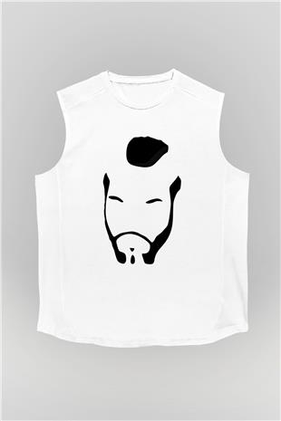 Clubber Baskılı Beyaz Unisex Kolsuz Tişört - Tshirt
