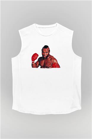 Clubber Baskılı Beyaz Unisex Kolsuz Tişört - Tshirt