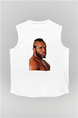 Clubber Baskılı Beyaz Unisex Kolsuz Tişört - Tshirt