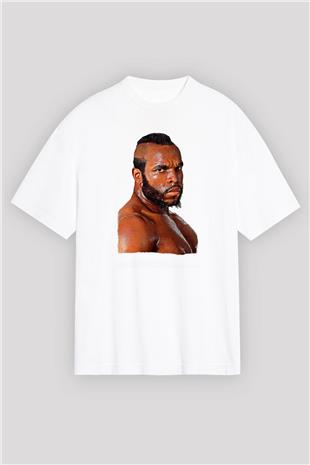 Clubber Baskılı Beyaz Unisex Oversize Tişört - Tshirt