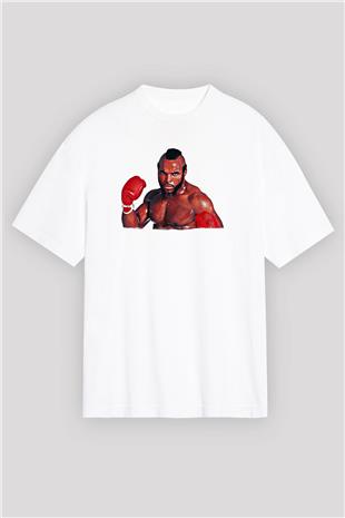 Clubber Baskılı Beyaz Unisex Oversize Tişört - Tshirt