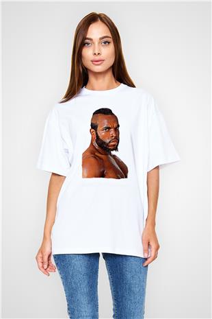 Clubber Baskılı Beyaz Unisex Oversize Tişört - Tshirt