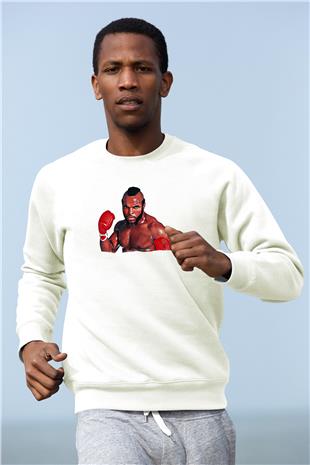 Clubber Baskılı Beyaz Unisex Sweatshirt